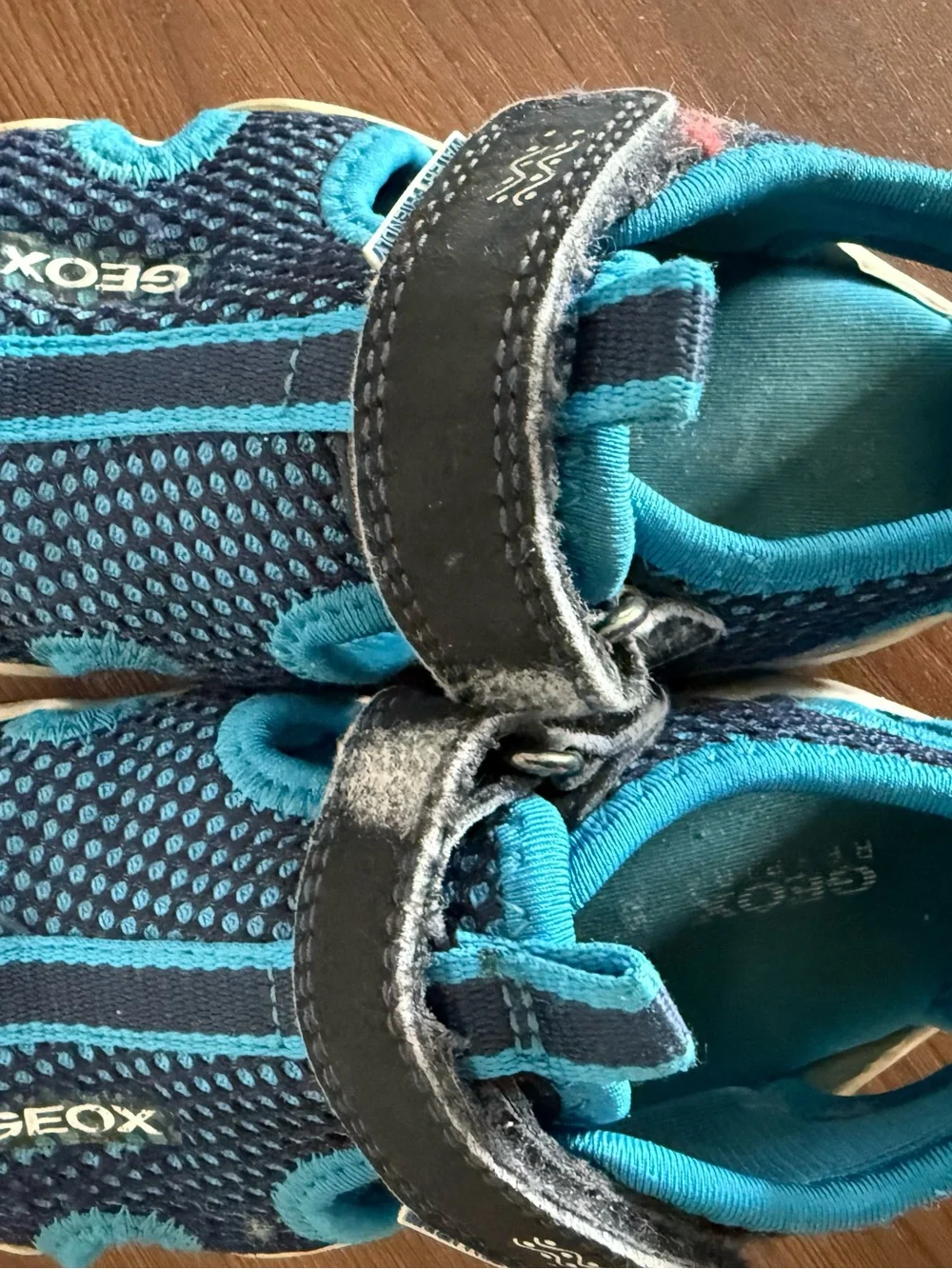 Geox Blue and Navy Kids' Mesh Sandal Sneakers
